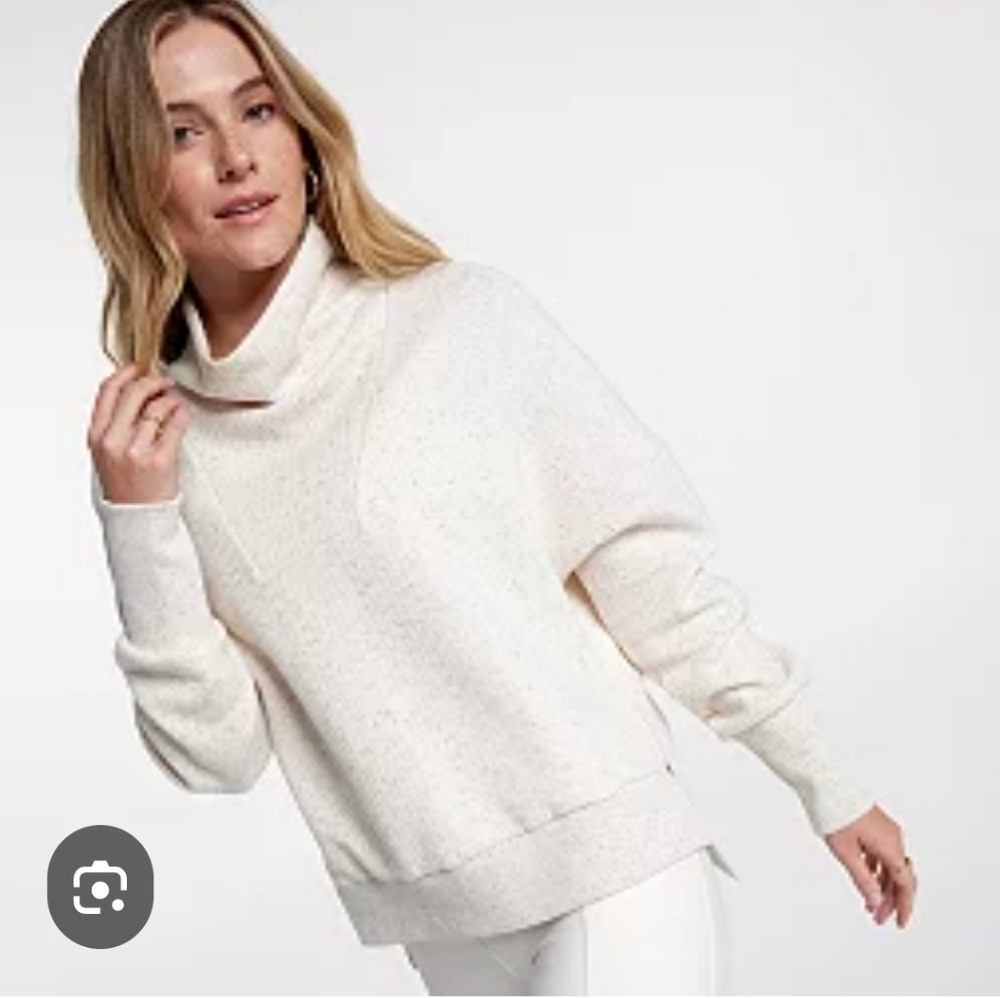 Calia White Textured Mock Neck Women's Pullover S